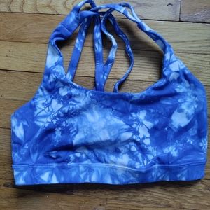Lululemon Energy Bra, sz 6 blue tie dye